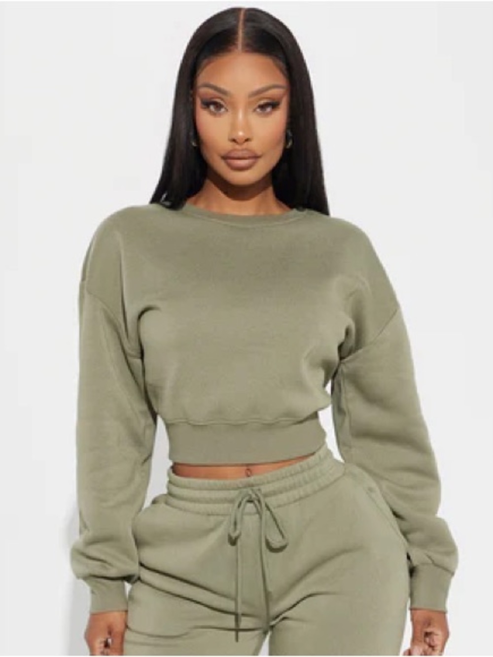 Olive Green Lounge Crew Sweatshirt NEW 🏷️
